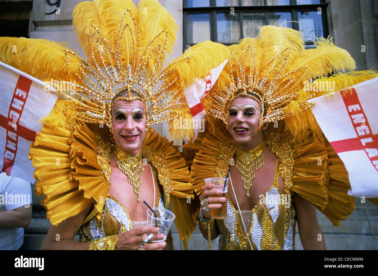 England, London, jährliche Pride Festival Parade, weibliche Imitatoren Stockfoto