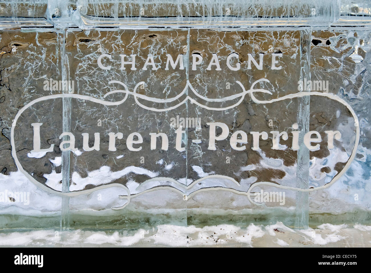 Laurent Perrier Champagner, St. Moritz, Schweiz Stockfoto