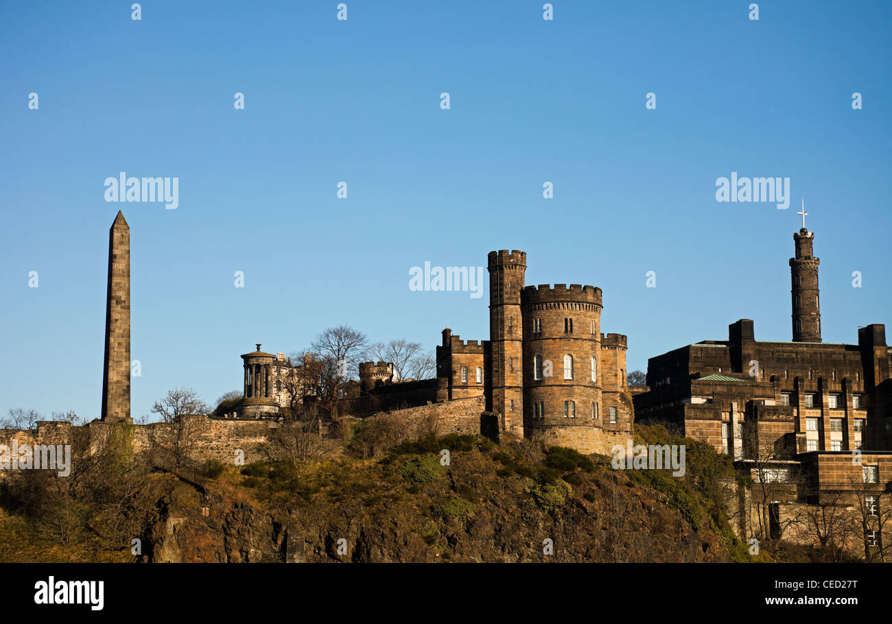 Calton Gefängnis und Calton Hill Architektur Edinburgh Schottland UK Europe Stockfoto