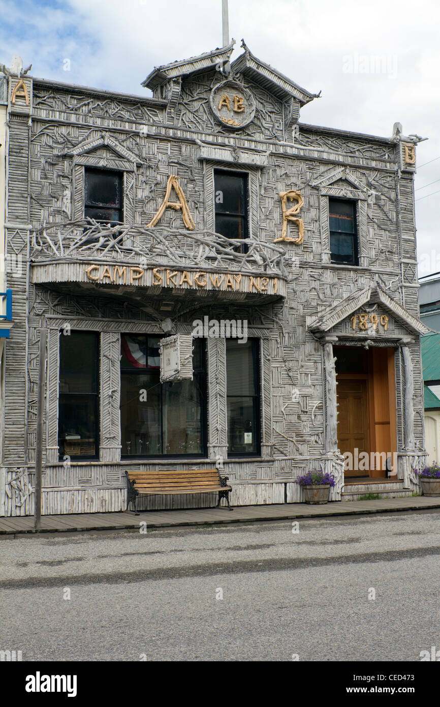 Arktis-Bruderschaft-Gebäude in der historischen Altstadt von Skagway, Alaska, USA Stockfoto