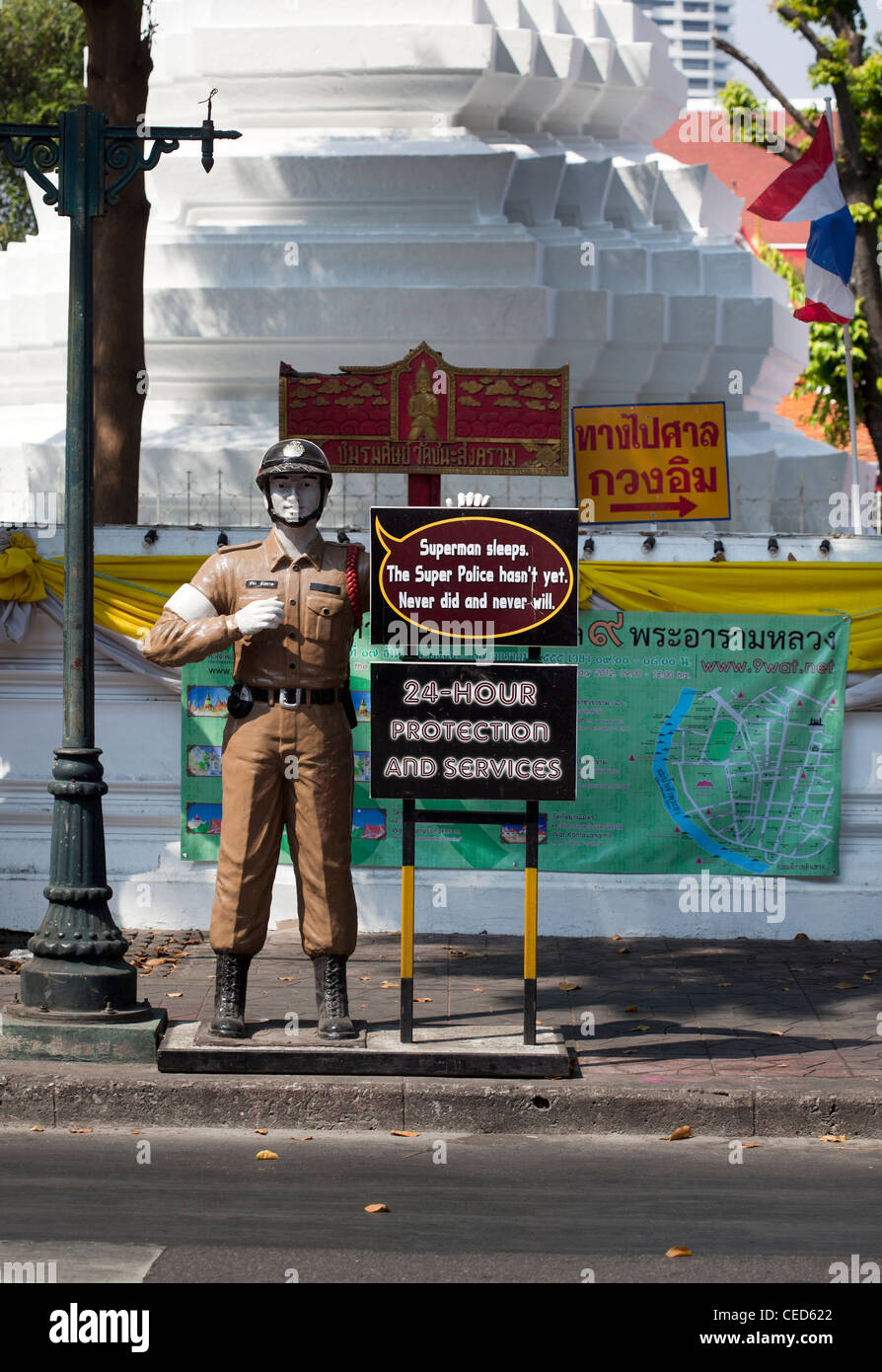 Dummy-Traffic Polizist Bangkok Thailand Stockfoto