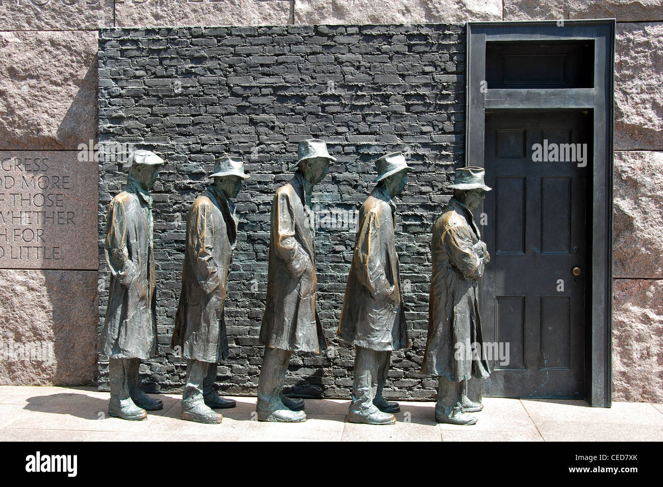 Außenansicht der Hunger Skulptur von Franklin Delano Roosevelt Memorial in Washington, D.C. Stockfoto