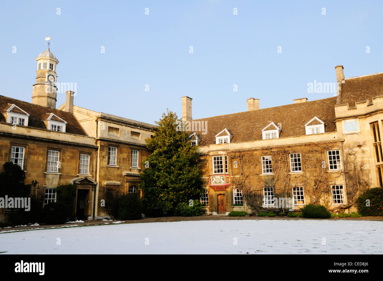 Christs College in Winter, Cambridge, England, UK Stockfoto