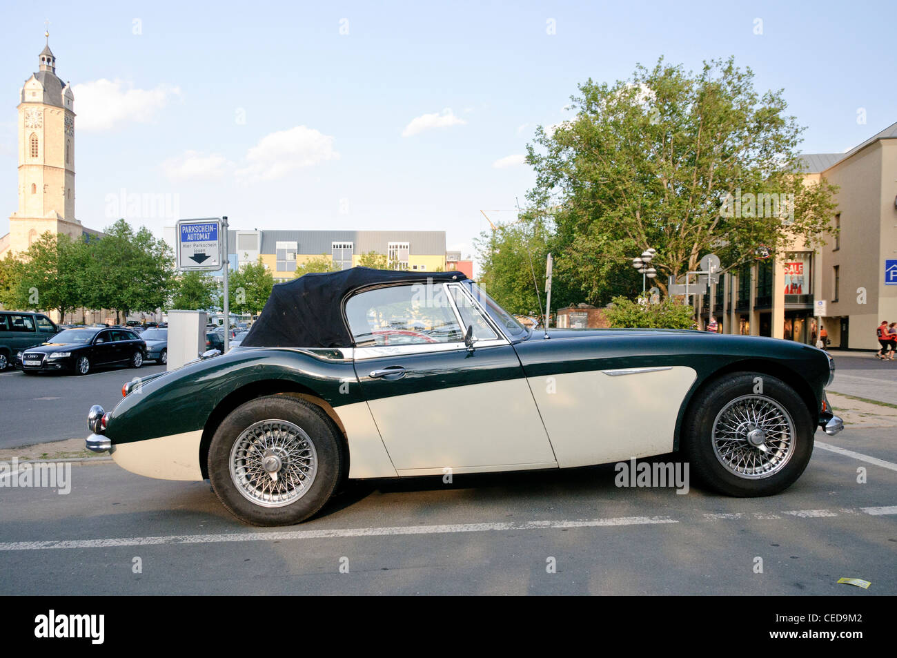 Detail eines 3000 Austin Healey Mk III, Jena, Thüringen, Deutschland, Europa Stockfoto