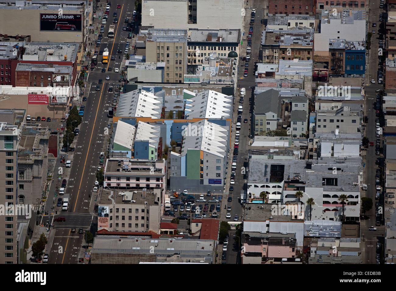 Luftaufnahme South of Market Street SOMA San Francisco, Kalifornien Stockfoto