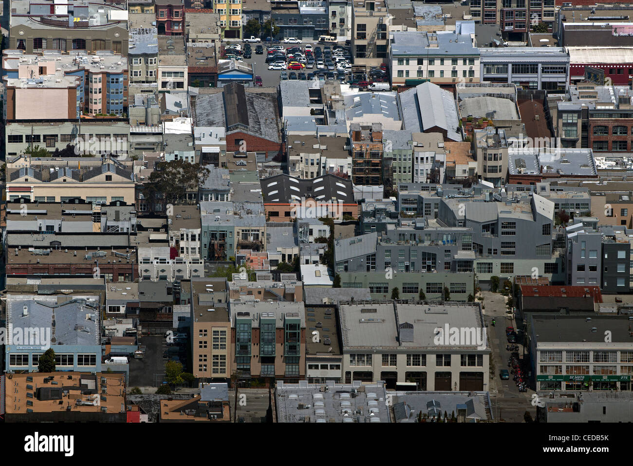Luftaufnahme South of Market Street SOMA San Francisco, Kalifornien Stockfoto