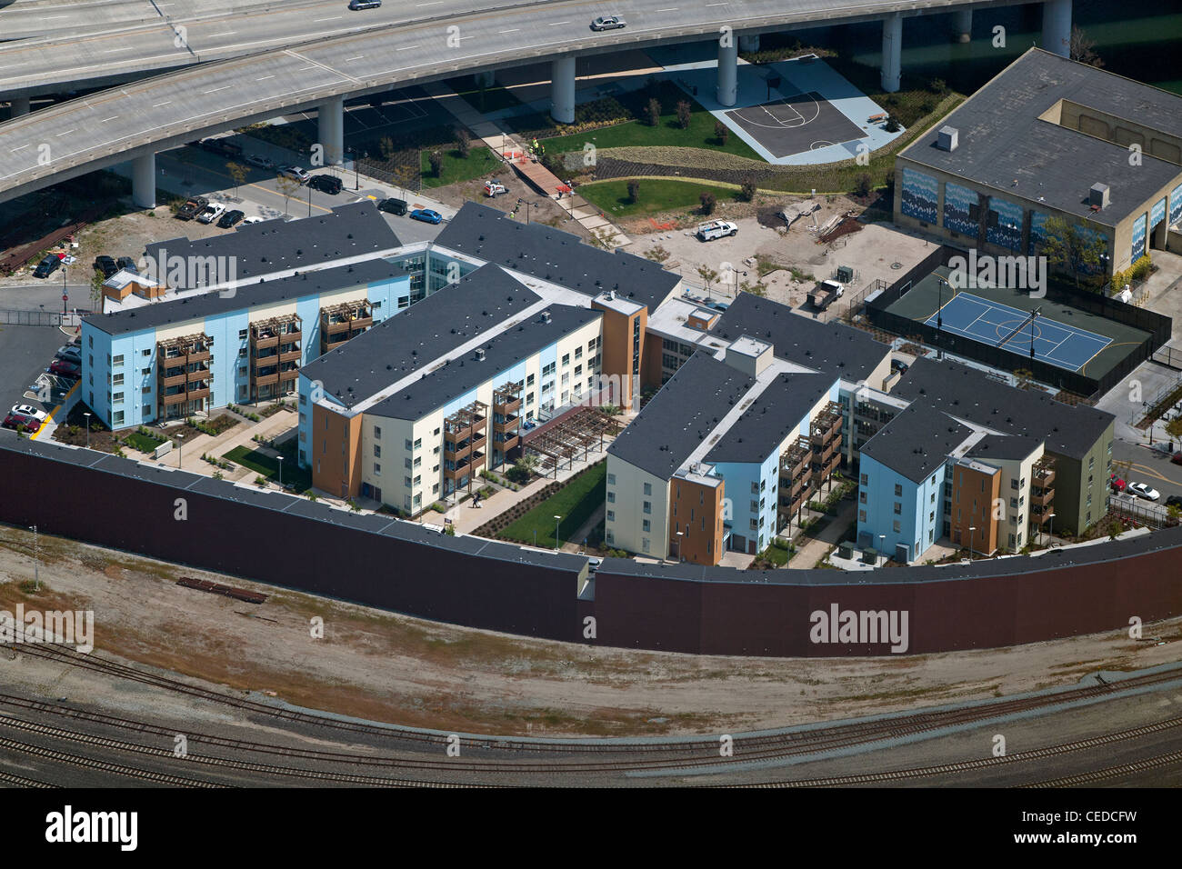 Luftaufnahme Mehrfamilienhäuser San Francisco, Kalifornien Stockfoto
