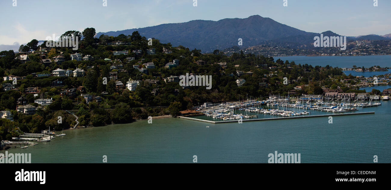 Luftaufnahme Belvedere, Mount Tamalpais Marin County, Kalifornien Stockfoto
