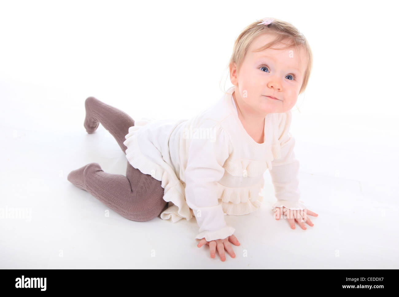 6 Monate altes Baby krabbeln Stockfoto