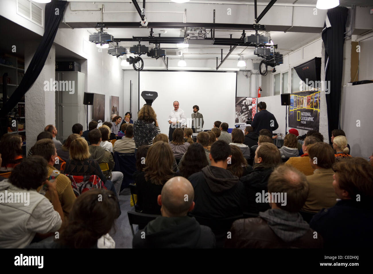 29 SEPTEMBER Moskau Bericht von Chefredakteur National Geographic Photoschool bei Rodtschenko 29. September 2009 Moskau National Stockfoto