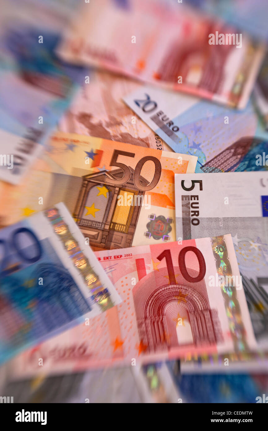Ein Haufen Geld Geldscheine Euro Stockfoto