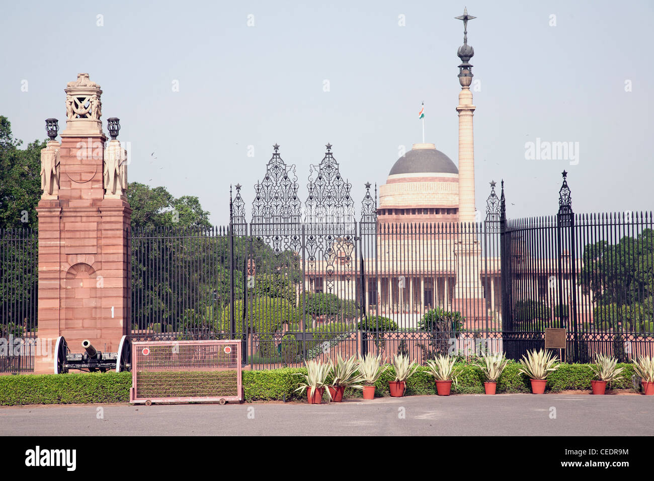 Indien, Delhi, Rajpath, Rashtrapati Bhawan, offizielle Residenz des Präsidenten Stockfoto