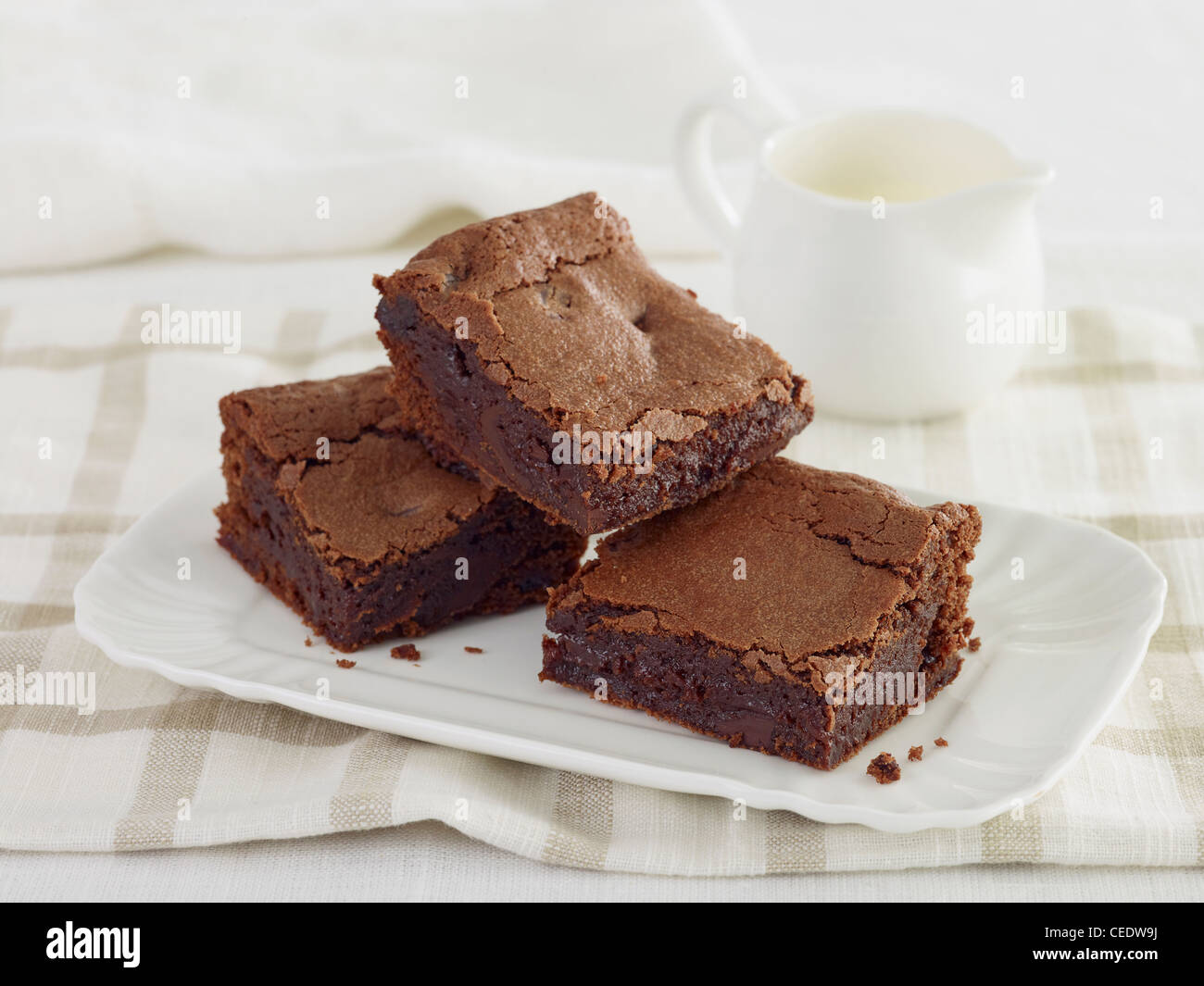 Sauerkirschen und Schokoladen-brownies Stockfoto