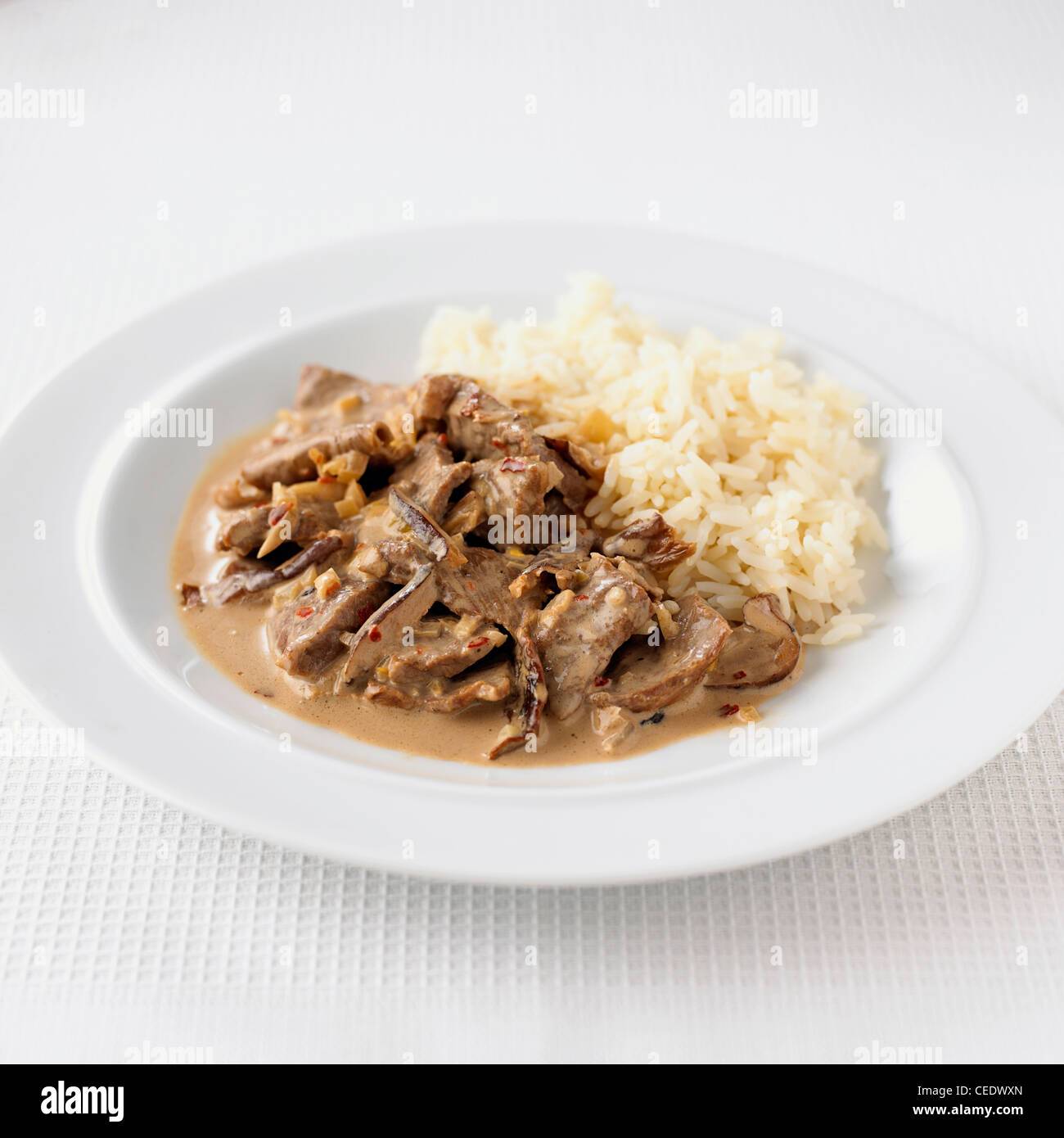 Beef Stroganoff Rice Stockfotos und -bilder Kaufen - Alamy