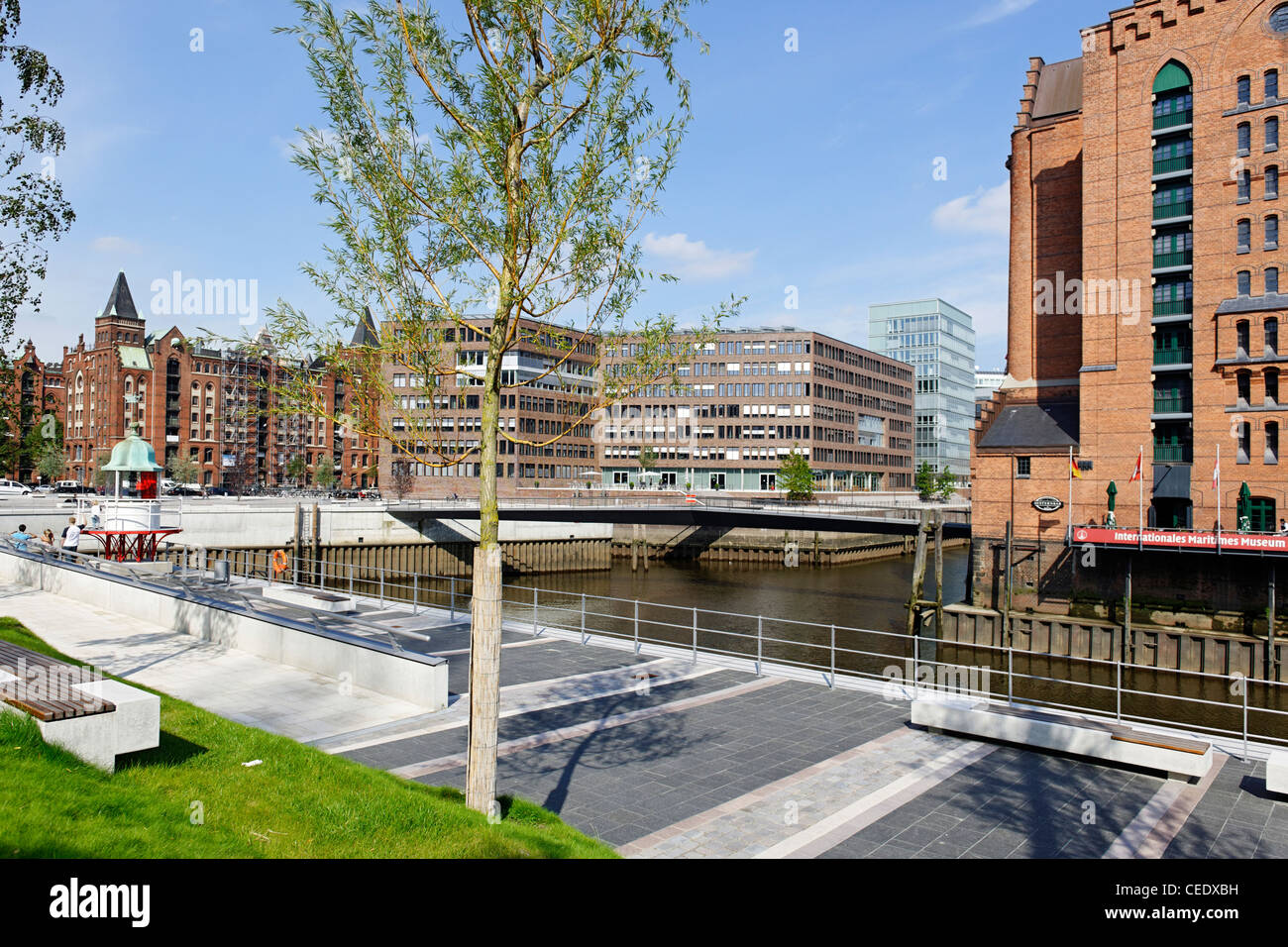 Erholung, Parks und grüne Räume, Infopavillon, Ueberseequartier Viertel HafenCity, Hamburg, Deutschland, Europa Stockfoto