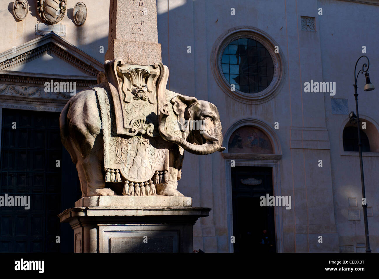 Elefanten-Obelisk-Statue Piazza Minerva Rome Italy Stockfoto