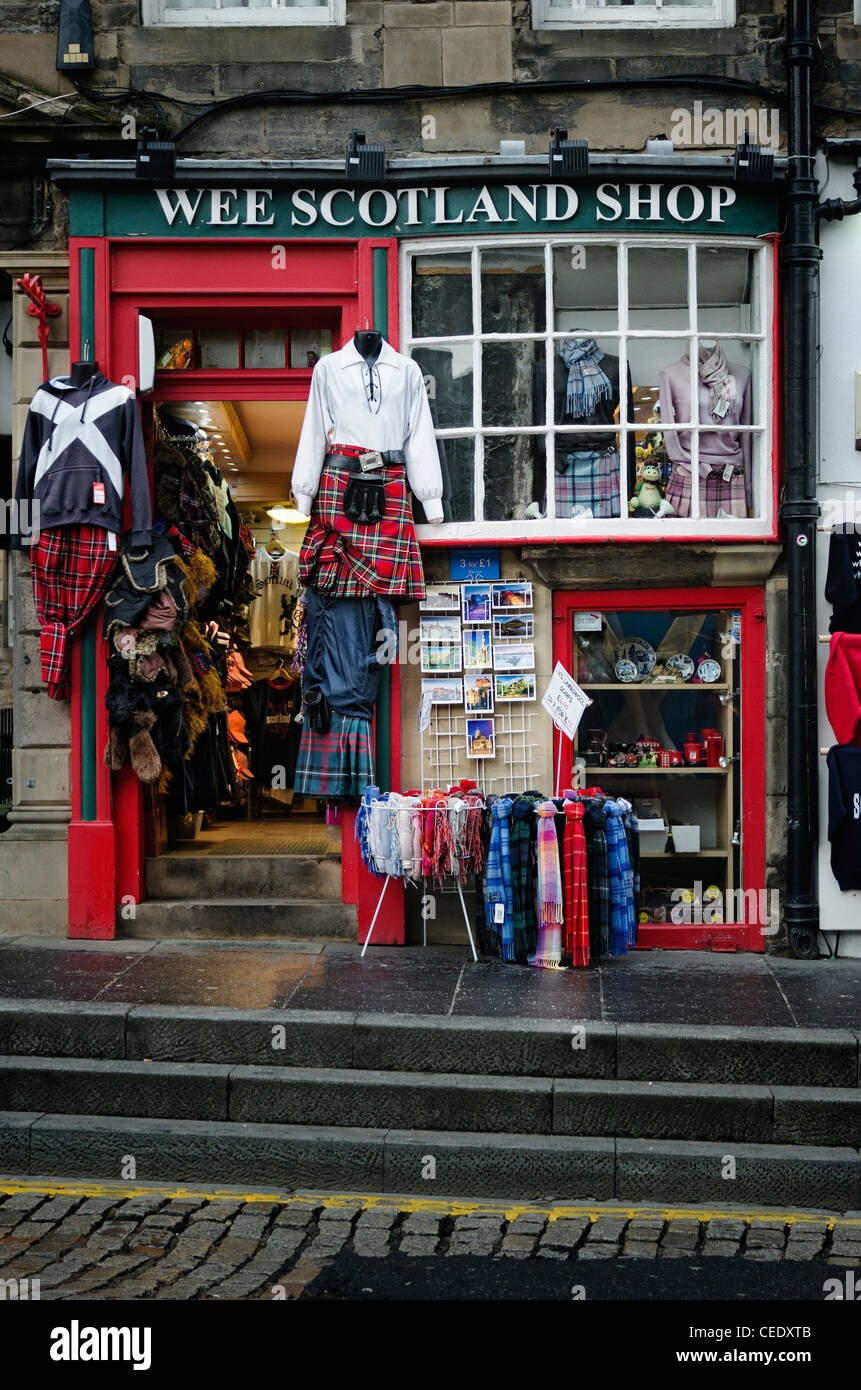Wee Schottland Shop in Edinburghs Royal Mile Stockfoto