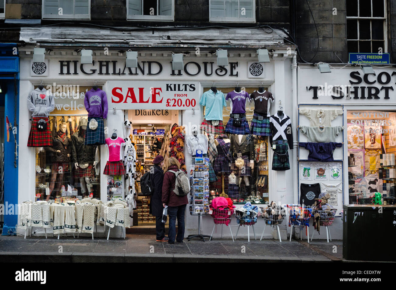 Ein Edinburgh Tourist shop Stockfoto