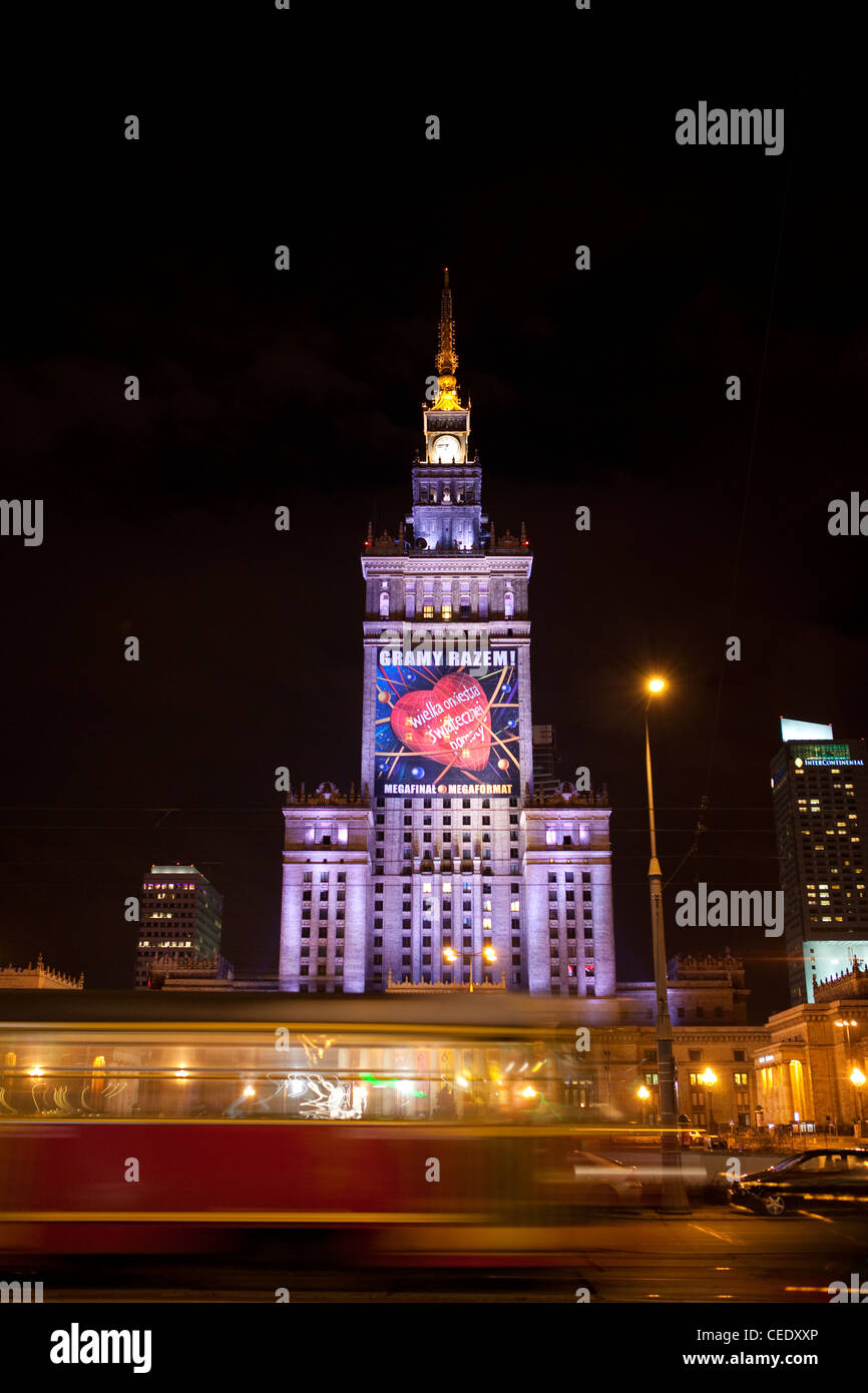 Warschau, Polen. Der Palast der Wissenschaft und Kultur. Stockfoto