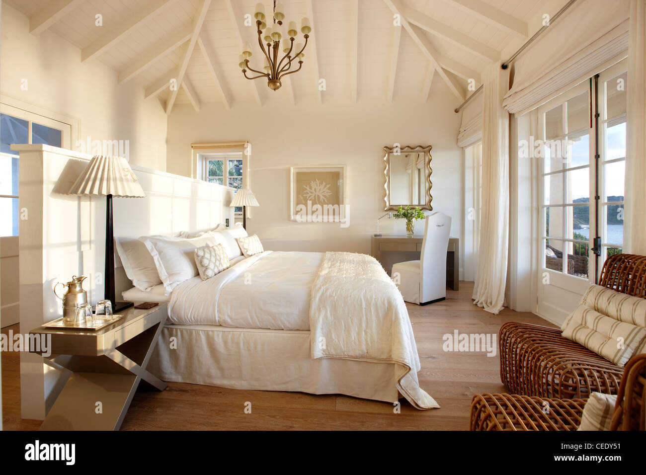 Sonnenaufgang-Schlafzimmer-master-suite Stockfoto