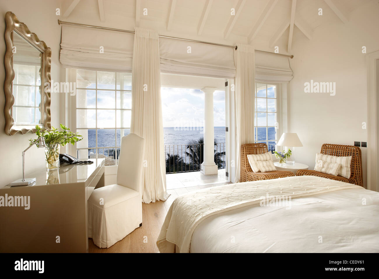 Sonnenaufgang-Schlafzimmer-master-suite Stockfoto