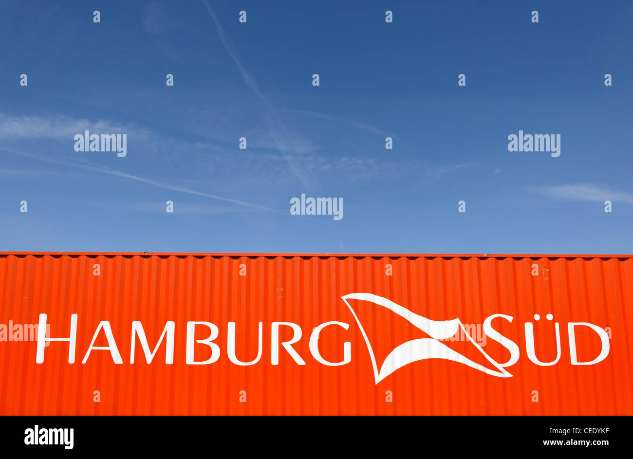 Container mit Hamburg Sued-logo Stockfoto
