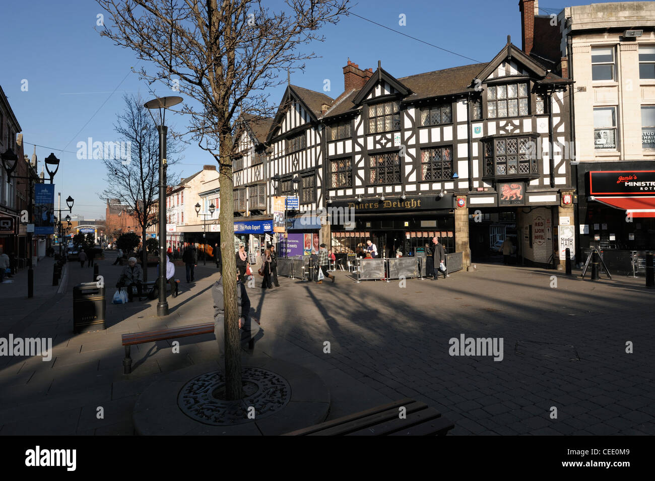 Rotherham Town Geschäften im Stadtzentrum Stockfoto