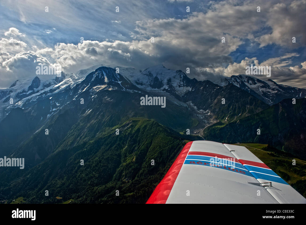 Sightseeing Flug über das Massif des Mont Blanc, wirtschaftsgala Für [es Region, Frankreich Stockfoto