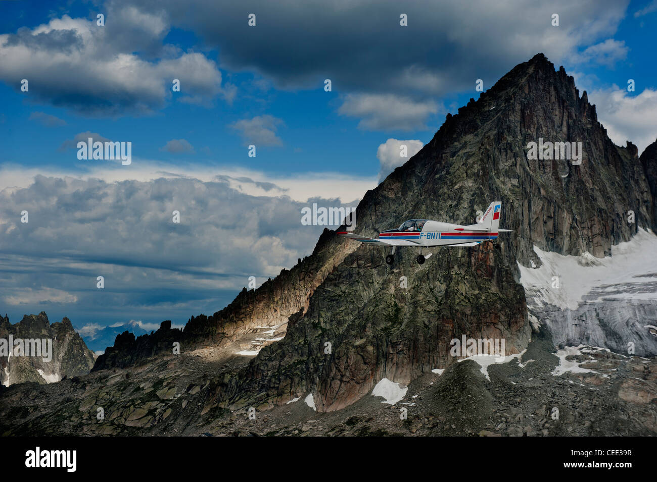Sightseeing Flug über das Massif des Mont Blanc, wirtschaftsgala Für [es Region, Frankreich Stockfoto