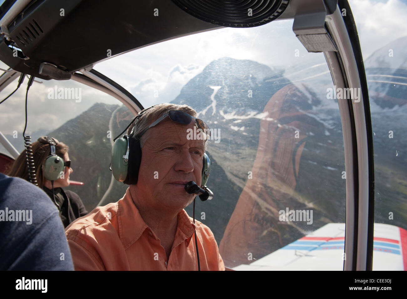 Scenic Air Rundflug über Mont Blanc Megeve Megève Flughafen. Französischen Region Rhône-Alpes. Süd-Frankreich. Europa. EU Stockfoto