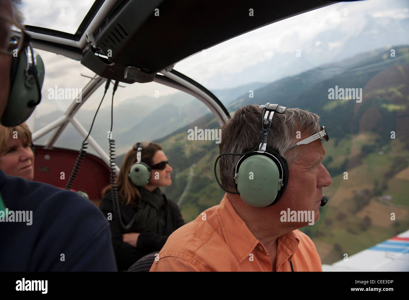 Scenic Air Rundflug über Mont Blanc Megeve Megève Flughafen. Französischen Region Rhône-Alpes. Süd-Frankreich. Europa. EU Stockfoto