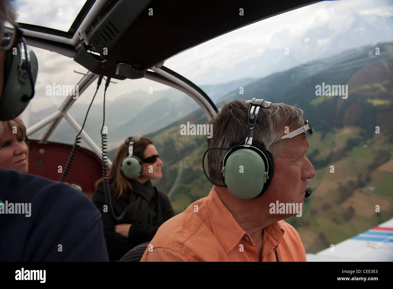 Scenic Air Rundflug über Mont Blanc Megeve Megève Flughafen. Französischen Region Rhône-Alpes. Süd-Frankreich. Europa. EU Stockfoto