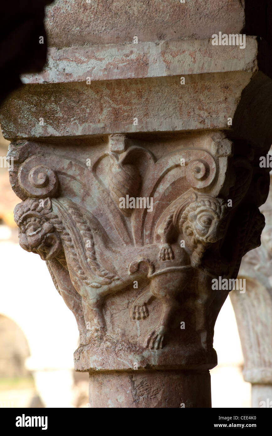 Saint-Michel-de-Cuixà (Abadía de Sant Miquel de Cuixà) Stockfoto