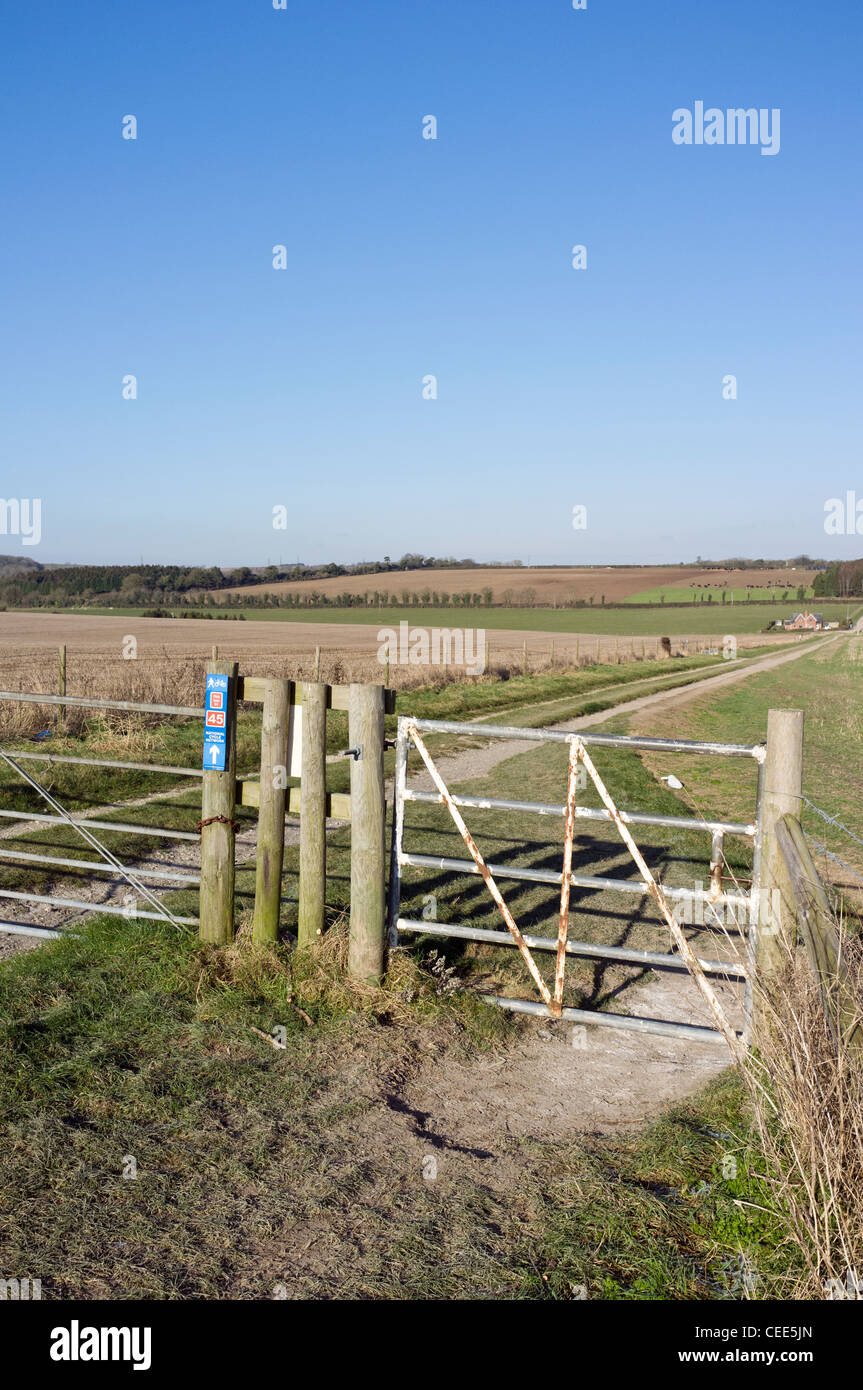 Zugang der Öffentlichkeit zu Ackerland Stockfoto