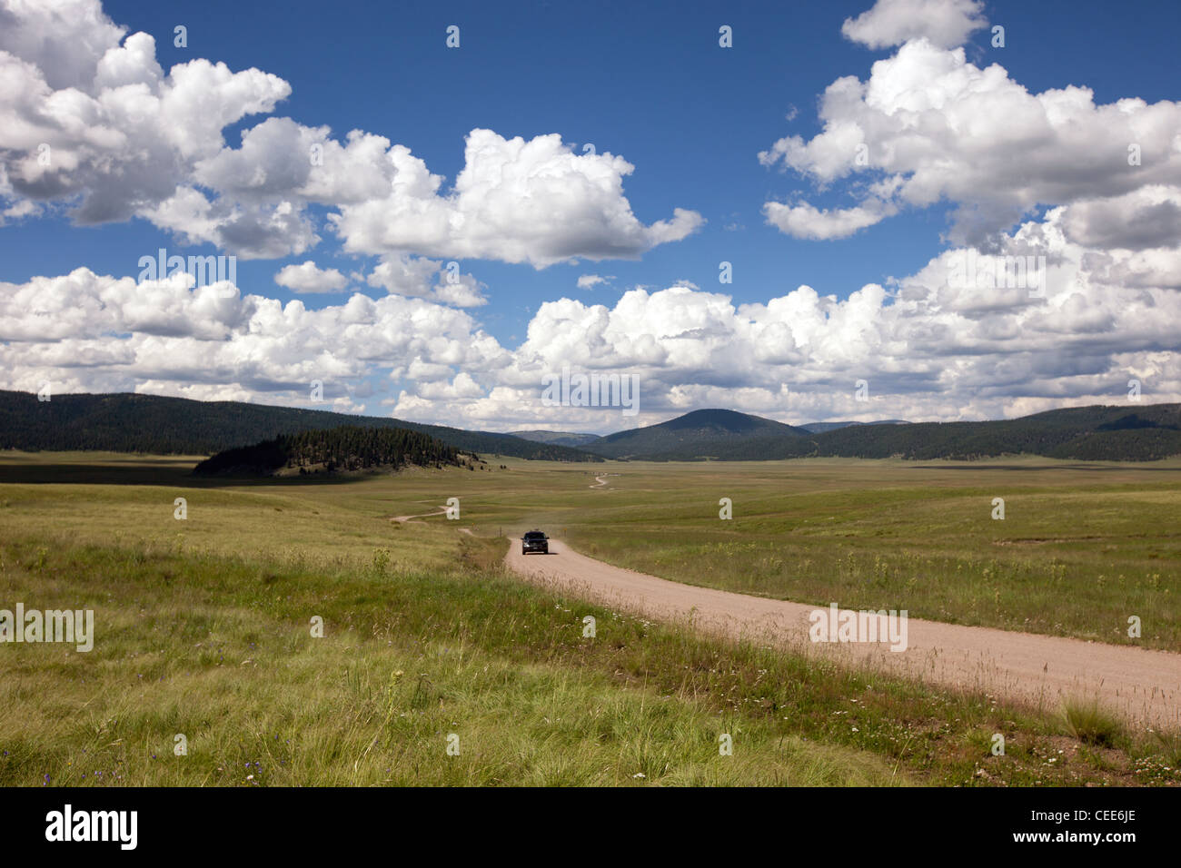 Valle Grande in den Valles Caldera National Preserve off Highway 4 Stockfoto