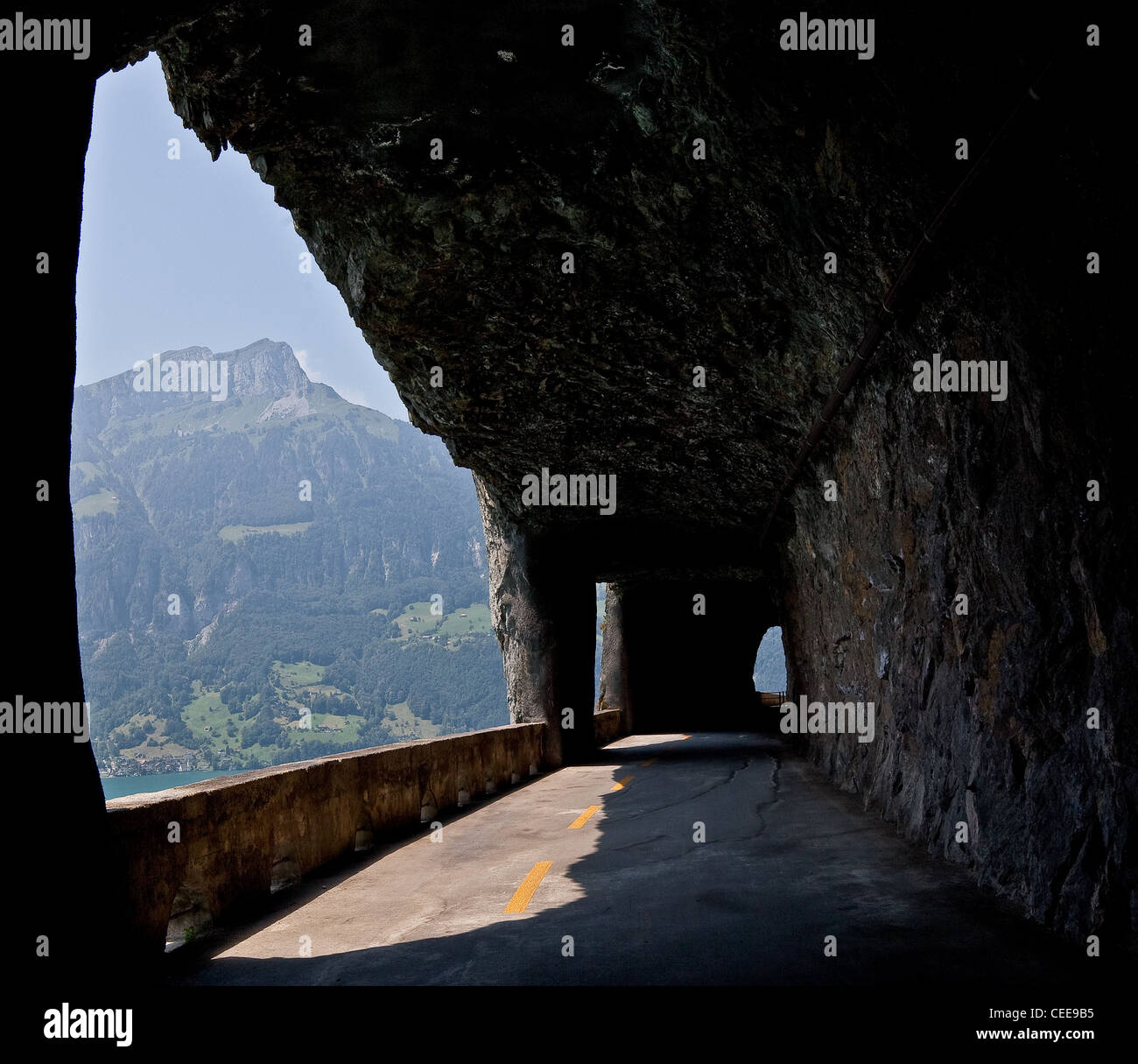 Urnersee, Ostufer, Axenstrasse Stockfoto