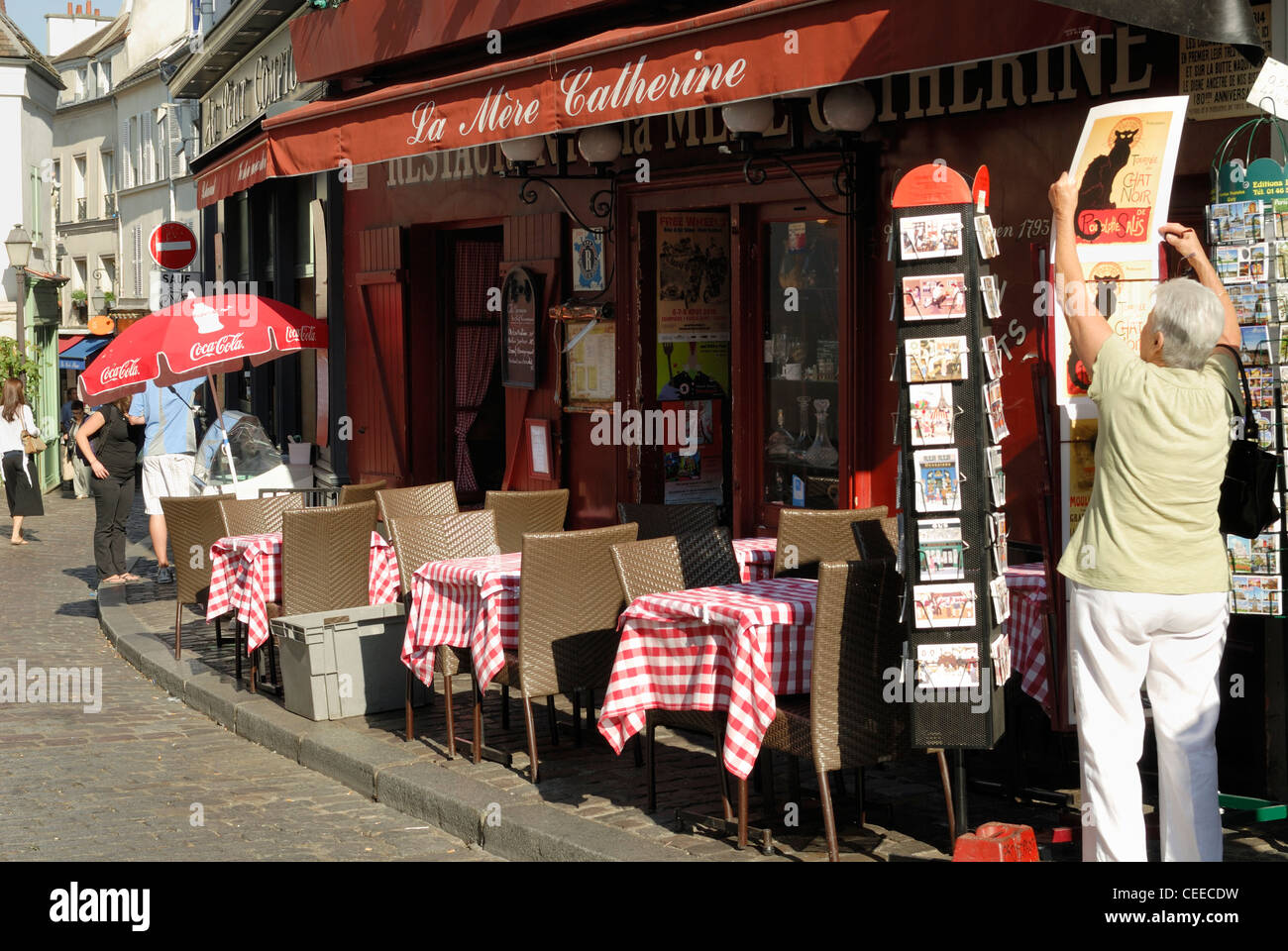 Das Viertel Montmartre Paris Café. Stockfoto