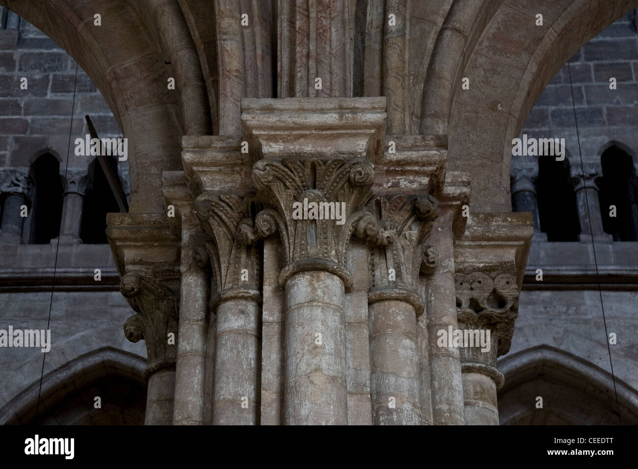 Nürnberg, St. Sebald, Bündelpfeiler Im Langhaus, Kapitellzone Stockfoto