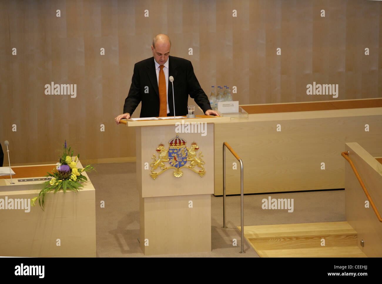 Ministerpräsident von Schweden. Fredrik Reinfeldt. Statsminister Stockfoto