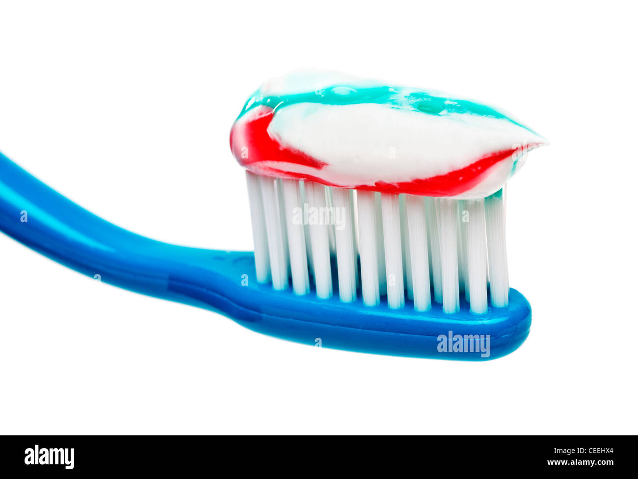 Zahnbürste mit Zahnpasta Stockfoto