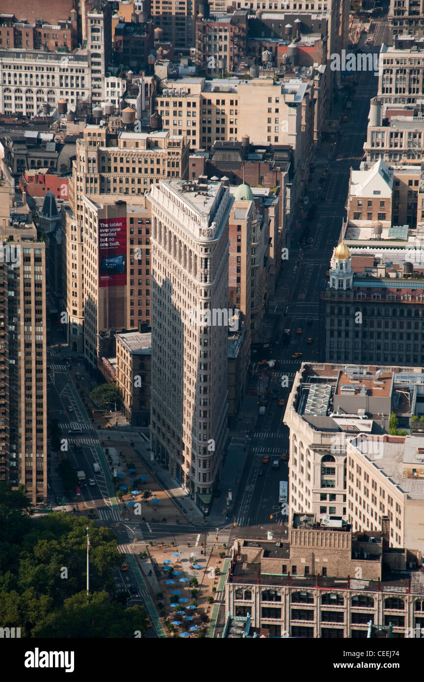 Blick auf Flat Iron Building aus das Empire State Building in New York City, USA Stockfoto