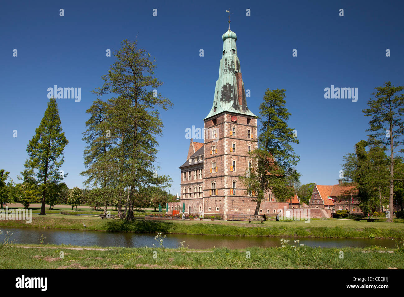Grabenlöffel, Schloss Raesfeld, Naturpark Hohe Mark, Münsterland, Nordrhein-Westfalen, Deutschland, Europa Stockfoto
