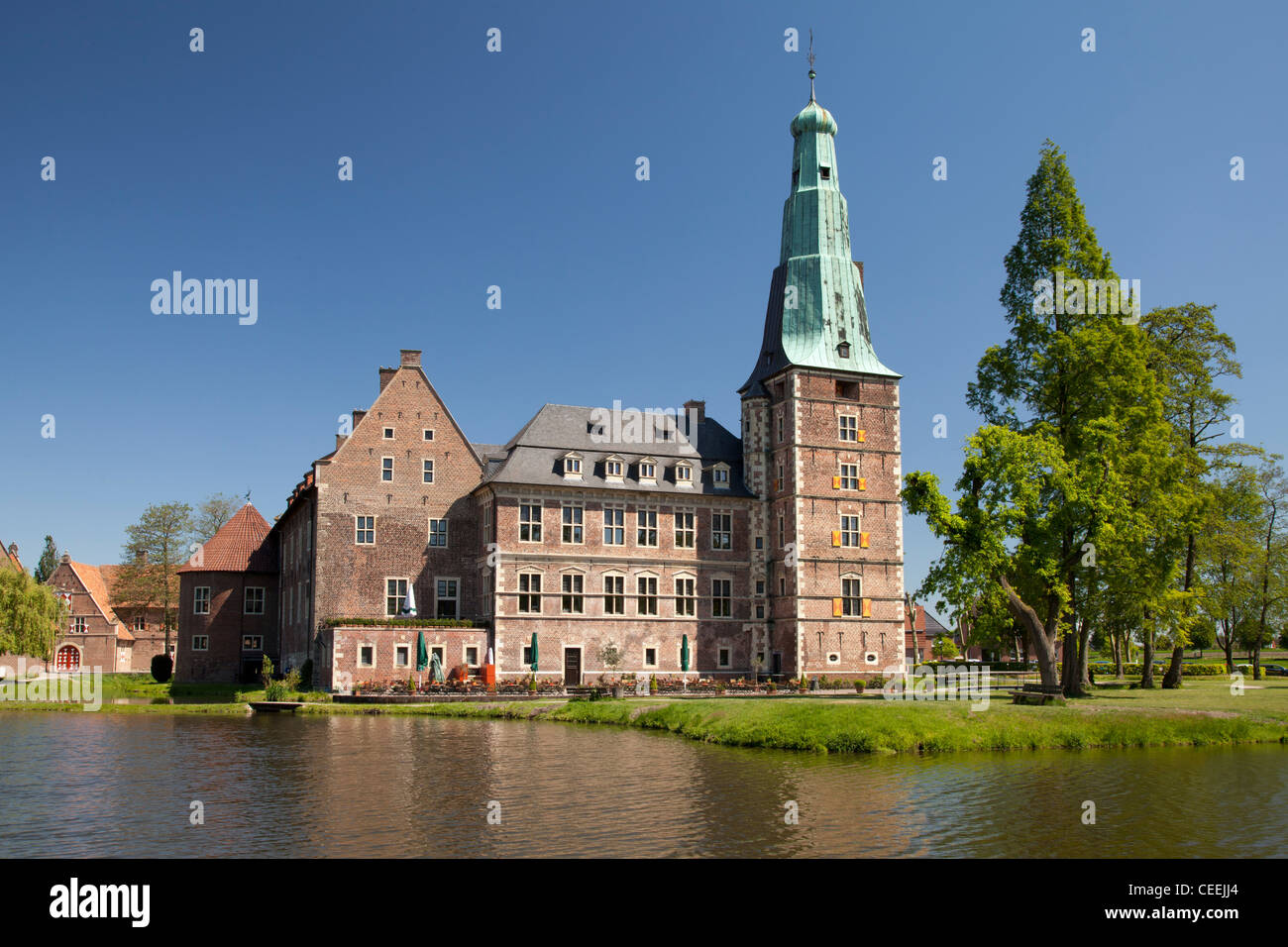 Grabenlöffel, Schloss Raesfeld, Naturpark Hohe Mark, Münsterland, Nordrhein-Westfalen, Deutschland, Europa Stockfoto