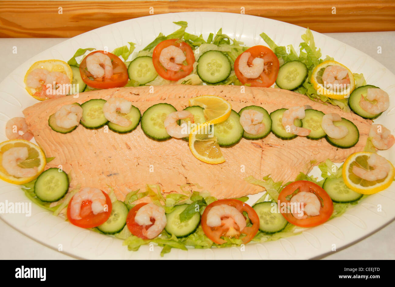 Lachs für Feier, Party dekoriert Stockfoto