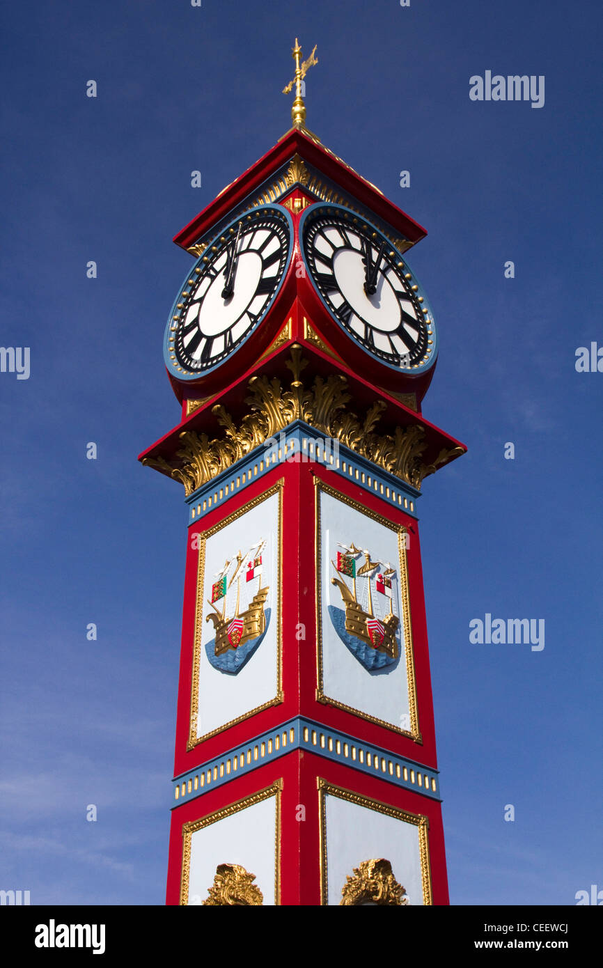 Weymouth Promenade zeigt georgianischer Architektur und Victorias Jubilee Clock.dorset England uk gb Stockfoto
