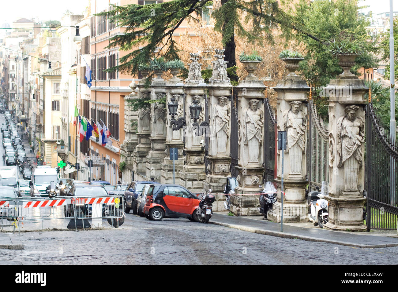 Blick auf die Straßen von Rom Italien Stockfoto