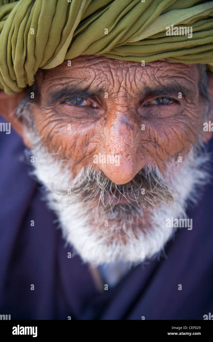 Ein Alter Mann, Pushkar, Rajasthan, Indien Stockfoto