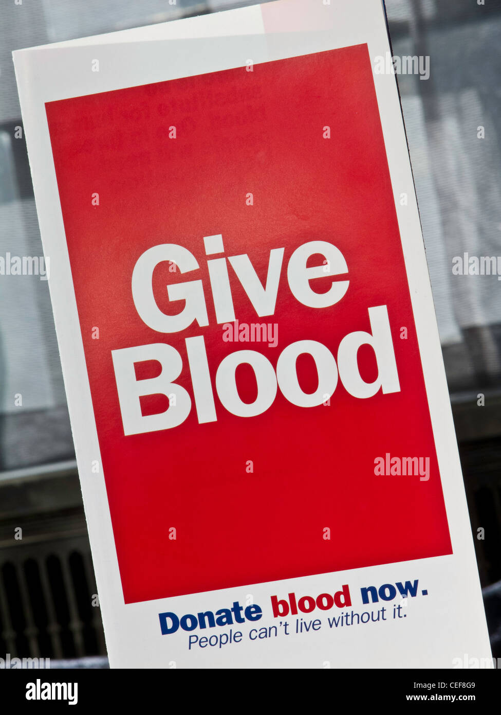 Geben Sie Blut-Broschüre Stockfoto