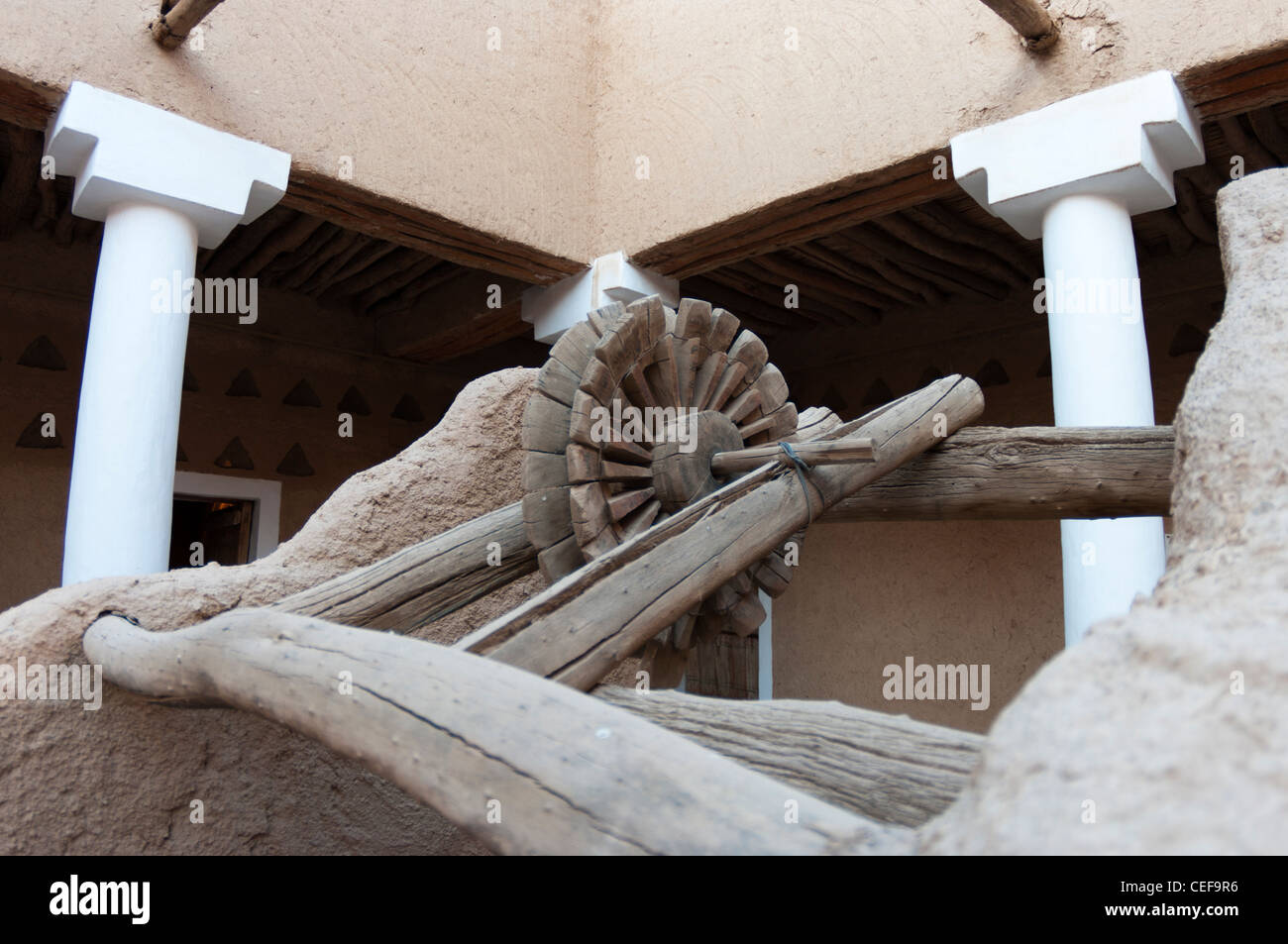 ein alter Brunnen im Al-Masmak Fort in Riyadh City, Saudi-Arabien Stockfoto