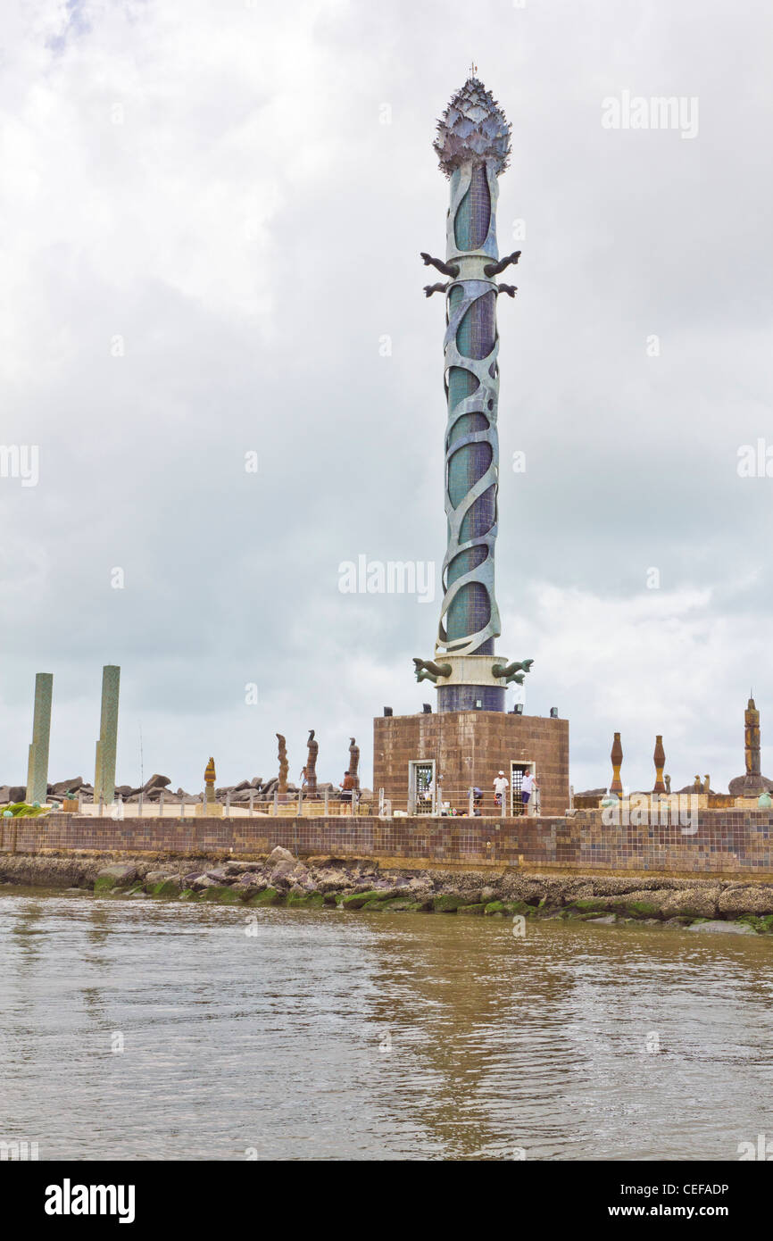 Statue im Hafen von Recife, Brasilien Stockfoto